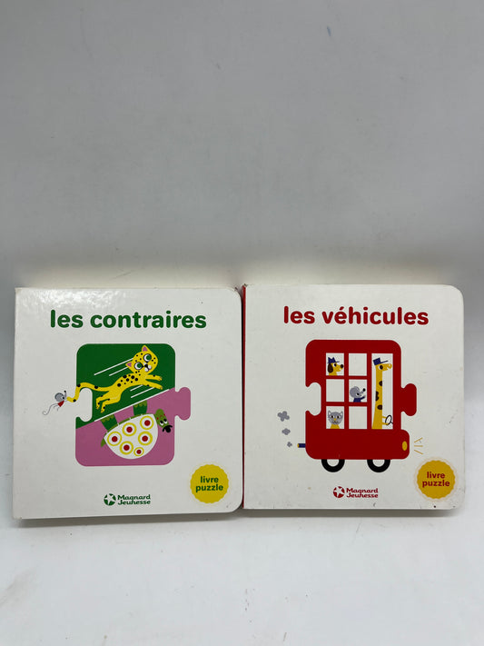 Lot de 2  ivres Puzzle  tout cartonner  thème A la ferme Neuf