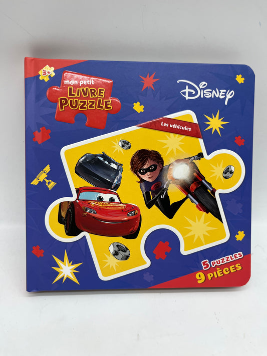 Mon Petit Livre Puzzle Disney thème Les véhicules avec ses 5 de 9 pièces Neuf ! cars