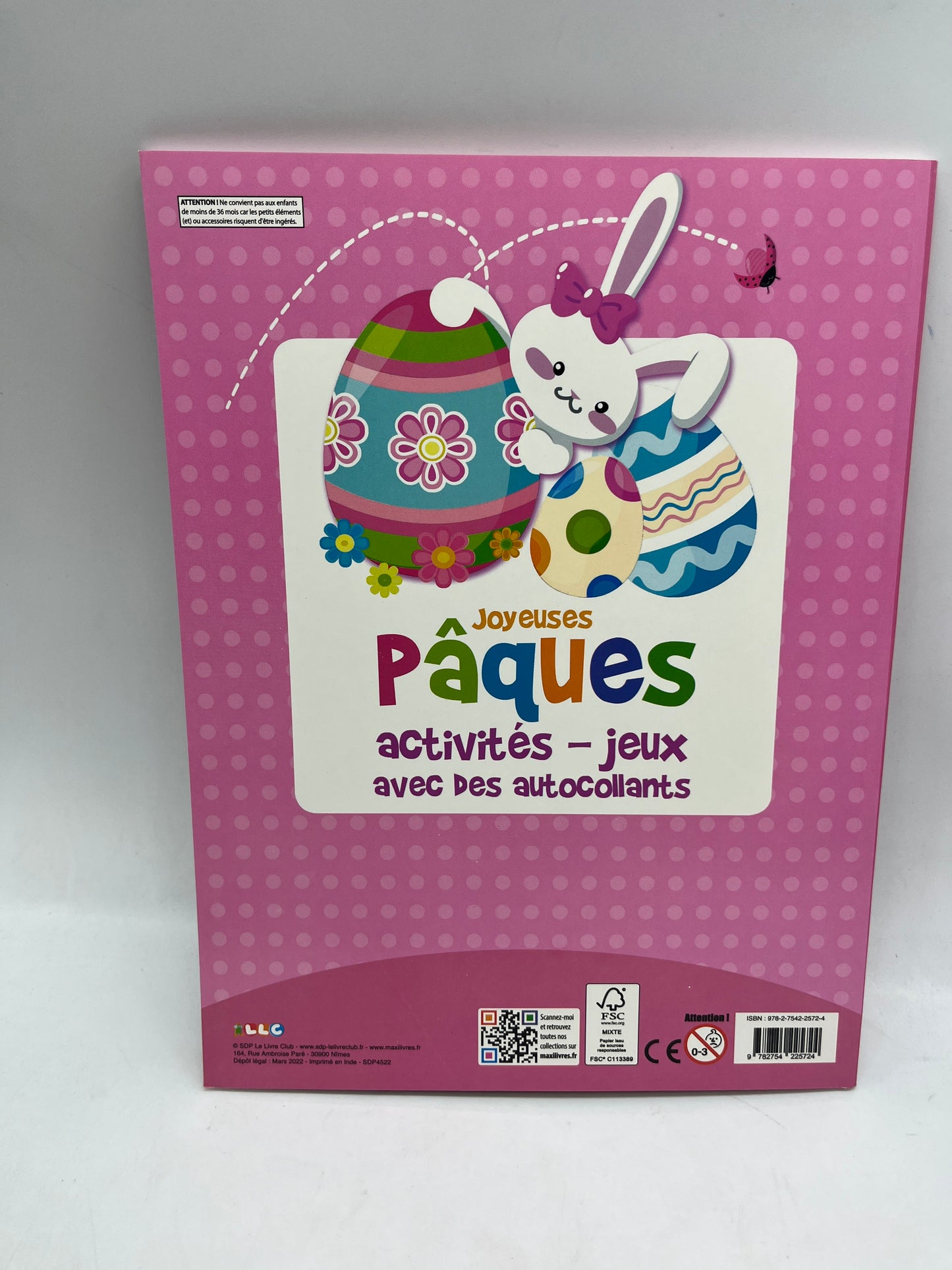 Livre d’activité  Joyeuses Pâques  avec activités - jeux et autocollants Neuf