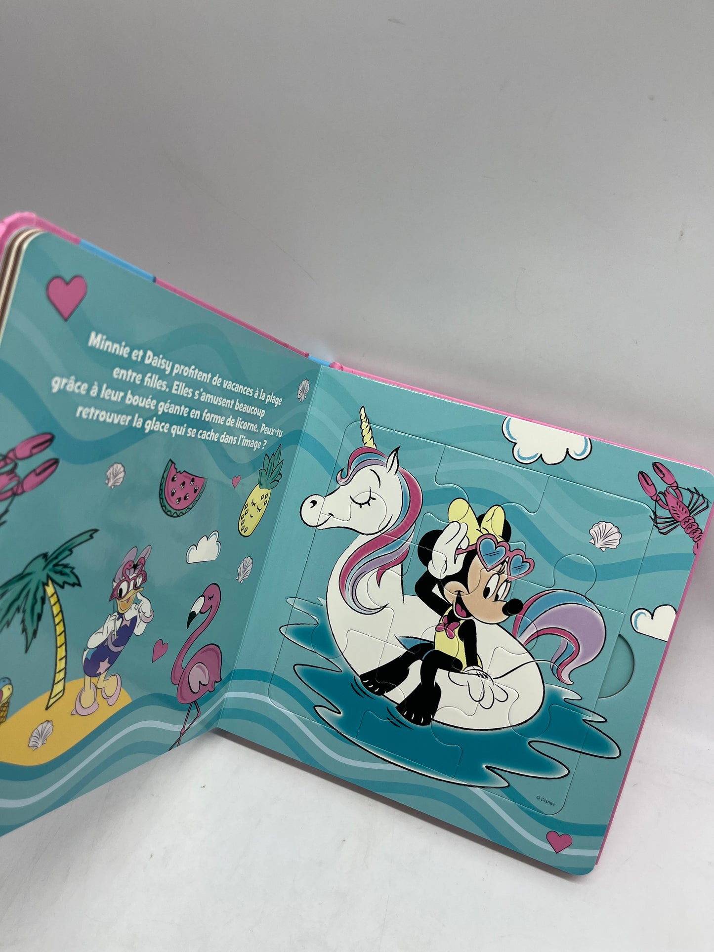 Mon imagier Livre Puzzle thème Disney Licorne Minnie  avec ses 5 puzzles de 9 pièces Neuf