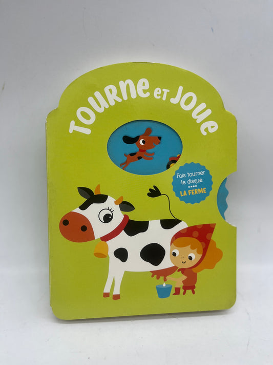 livre Tourne et joue mon premier livre animé ludique illustré thème la ferme Neuf Cartonné