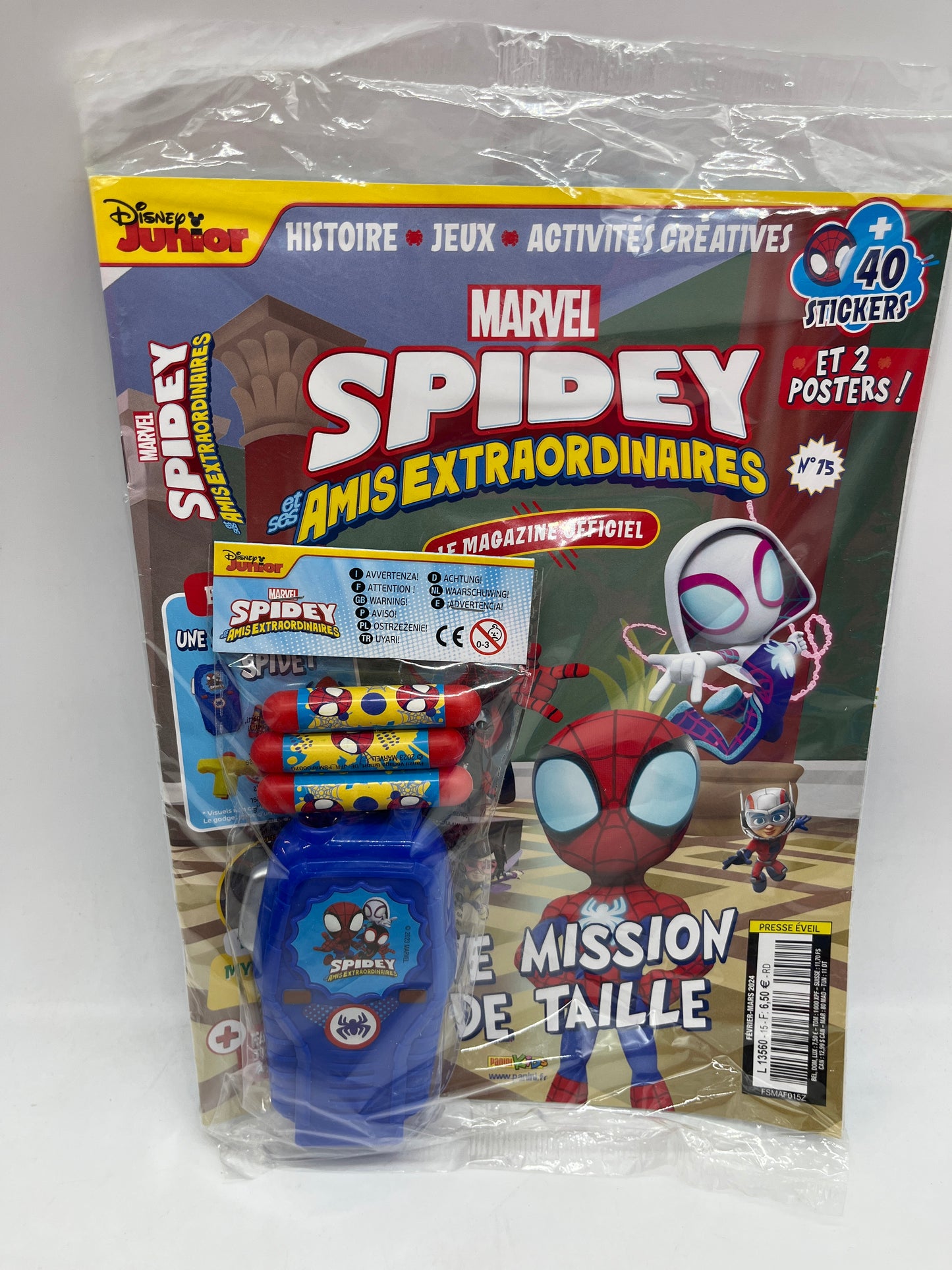 Livre d’activité magazines Disney Spidey avec son téléphone lance missiles Spiderman Marvel Neuf