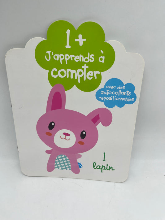 Livre d’activité Magazine J’apprends les nombre 1 ans et plus modèle lapin avec autocollant repositionnable Neuf