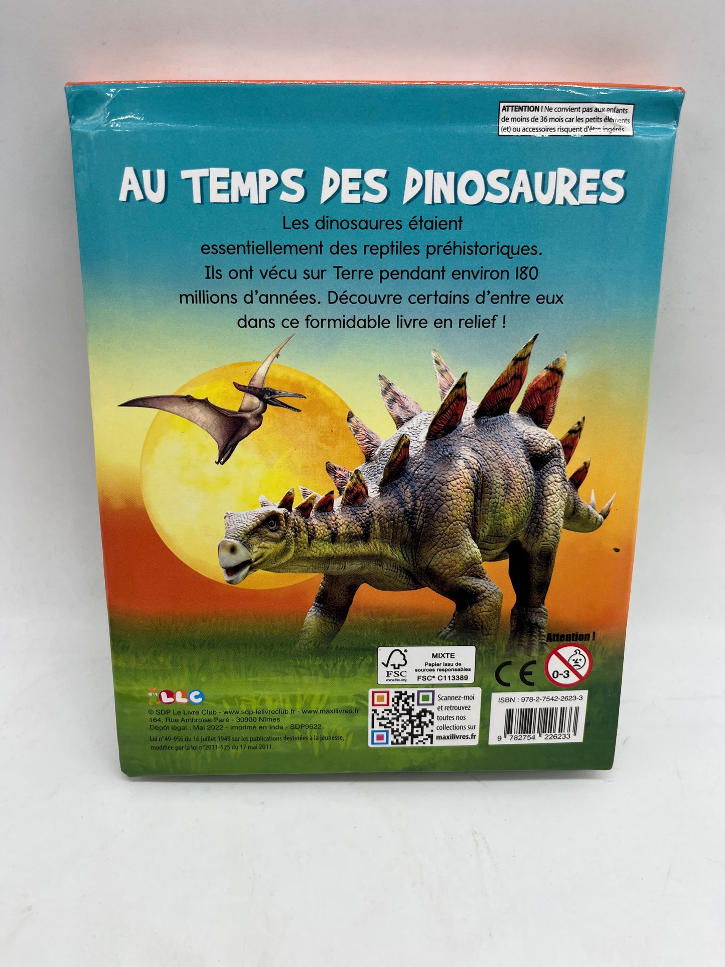 livre Pop up Relief Dinosaure au temps des Dinosaures Neuf