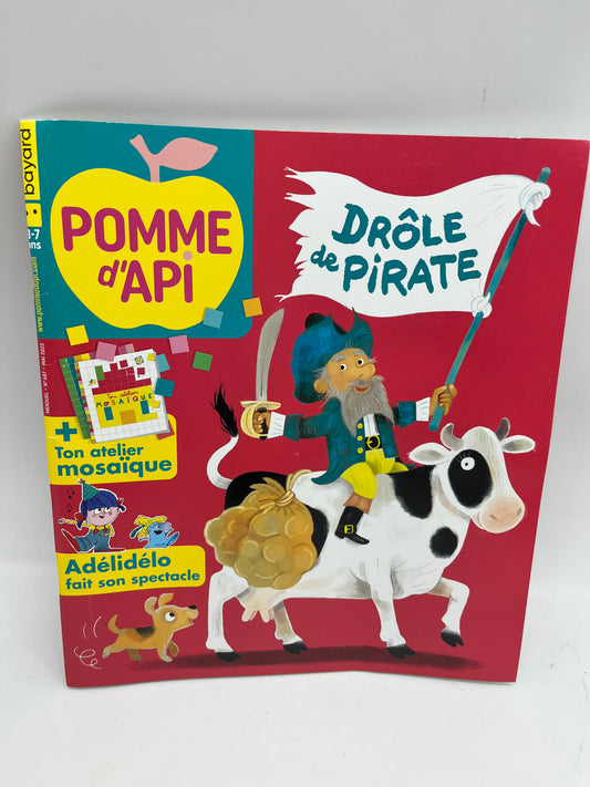 livre d’activité Magazine Pomme d'api Drôle de pirate  avec son jeu de mosaïque Neuf !