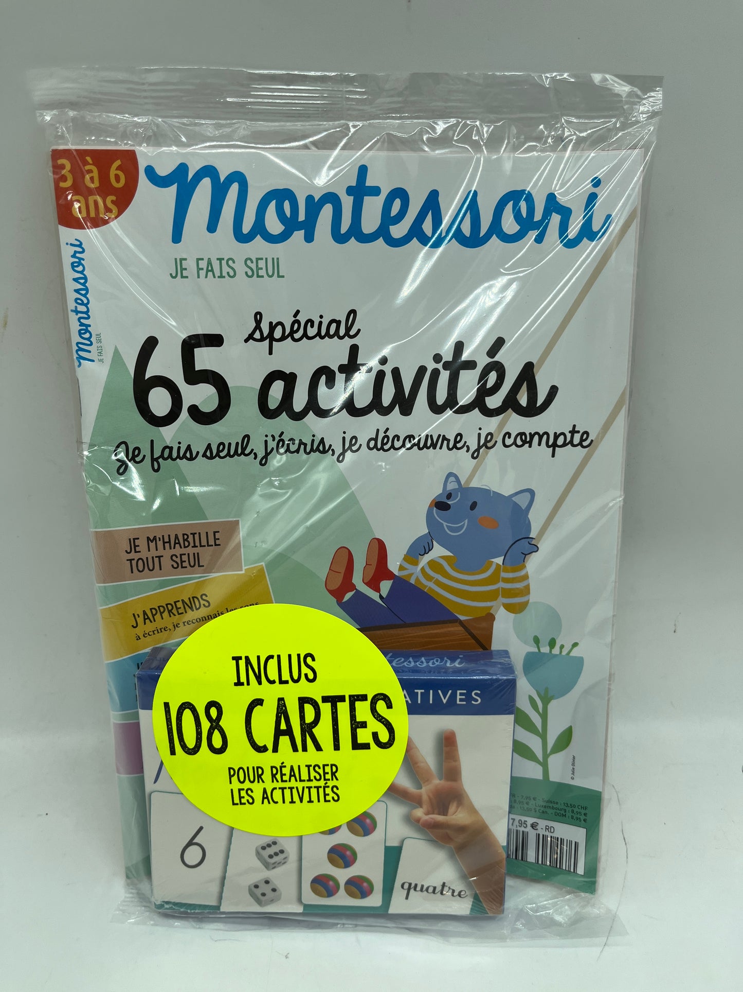 Magazine livre d’activité je fais seul Montessori 3à 6 ans avec ces 108 cartes je compte Neuf sous blister !