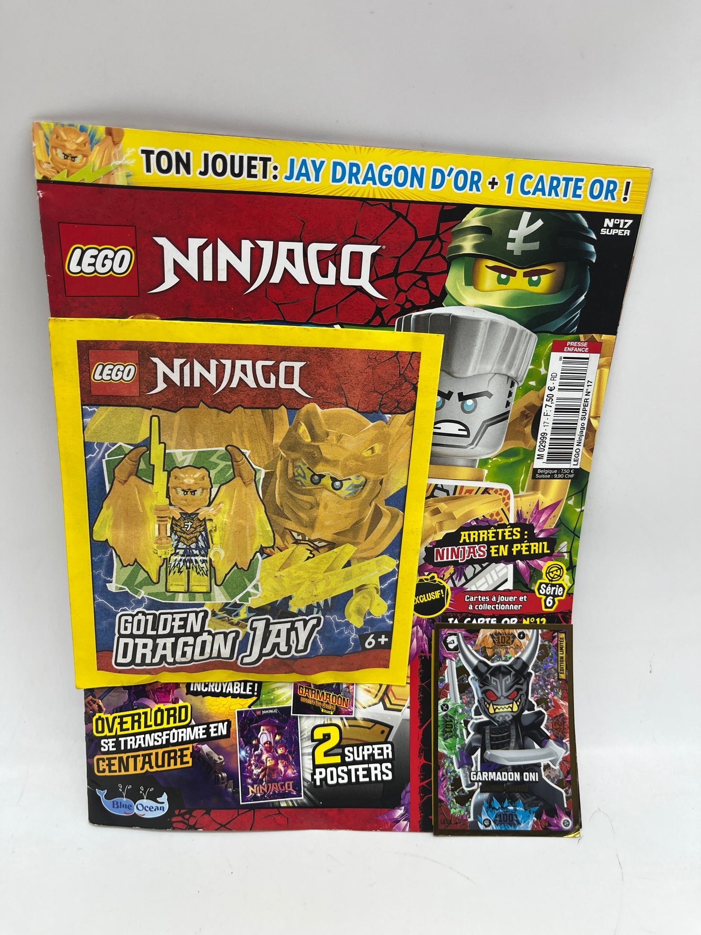 livre d’activité Magazine Lego Ninjago  avec sa mini figurine Golden Dragon Jay Neuf !