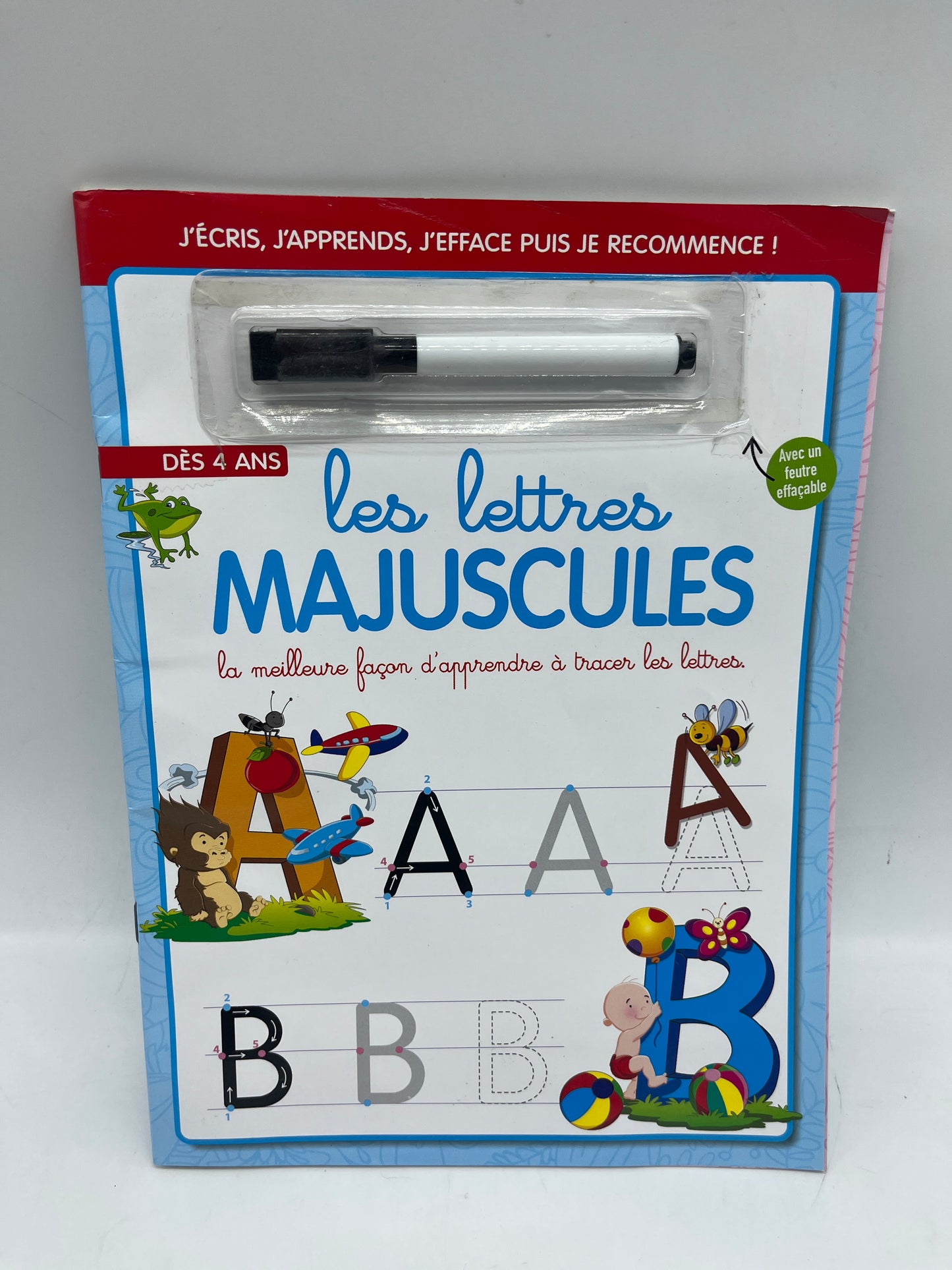 livre d’ exercices Les lettres Majuscules  avec son marqueur Neuf Methode Boscher Neuf