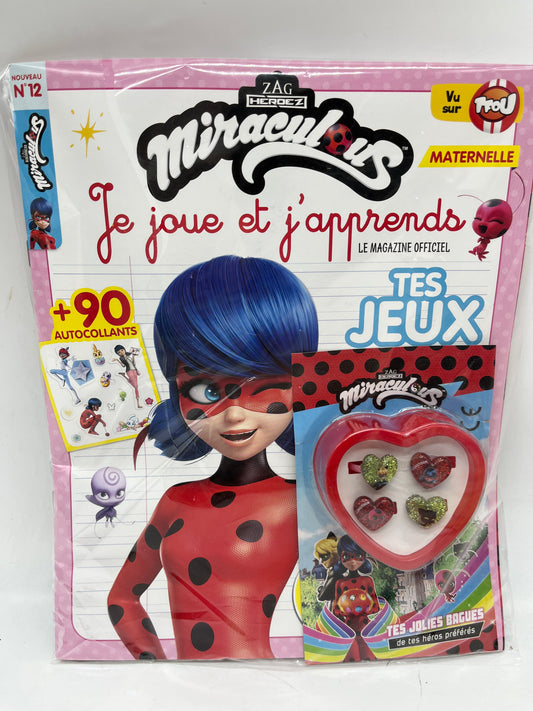 Livre d’activité magazines Disney Miraculous avec son coffret de bague Je joue J'apprends spécial Maternelle Neuf