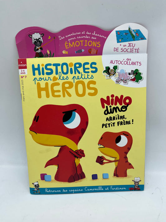 Livre d’activité magazines Histoires pour les petits NiNo le dino modèle Arriere petit frère numéro 7 ! Avec son jeu d’emotion Neuf