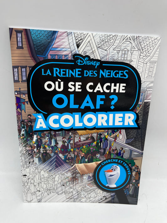 livre Cherche et trouve thème Disney Princesse La reine des neiges Ou es Olaf ? à colorier  Neuf