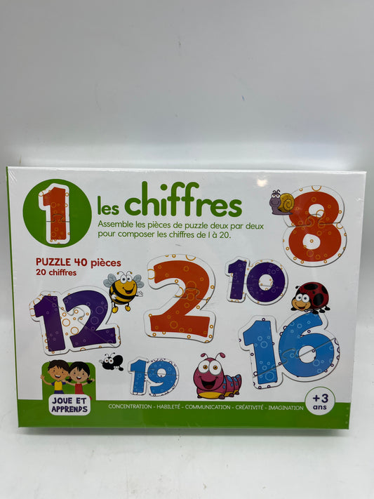 Jeu  de société Puzzles de 40 pièces Les Chiffres   20 chiffres Jeu de concentration et observation Neuf