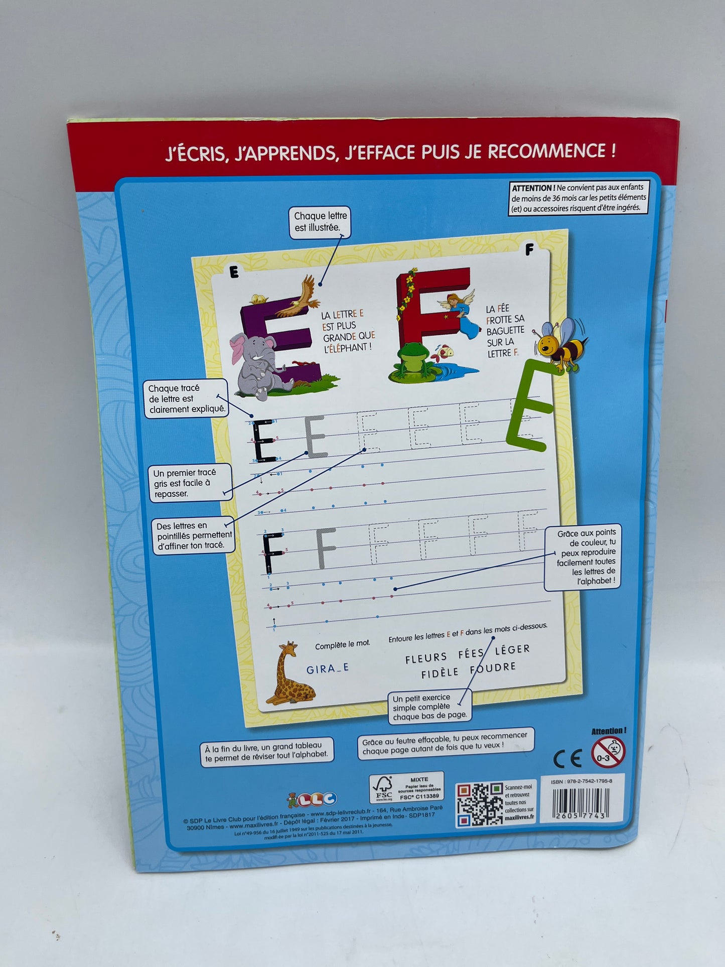 livre d’ exercices Les lettres Majuscules  avec son marqueur Neuf Methode Boscher Neuf