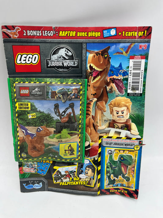 livre d’activité Magazine Lego Jurassic World avec sa mini figurine Numéro 9 neuf sous blister