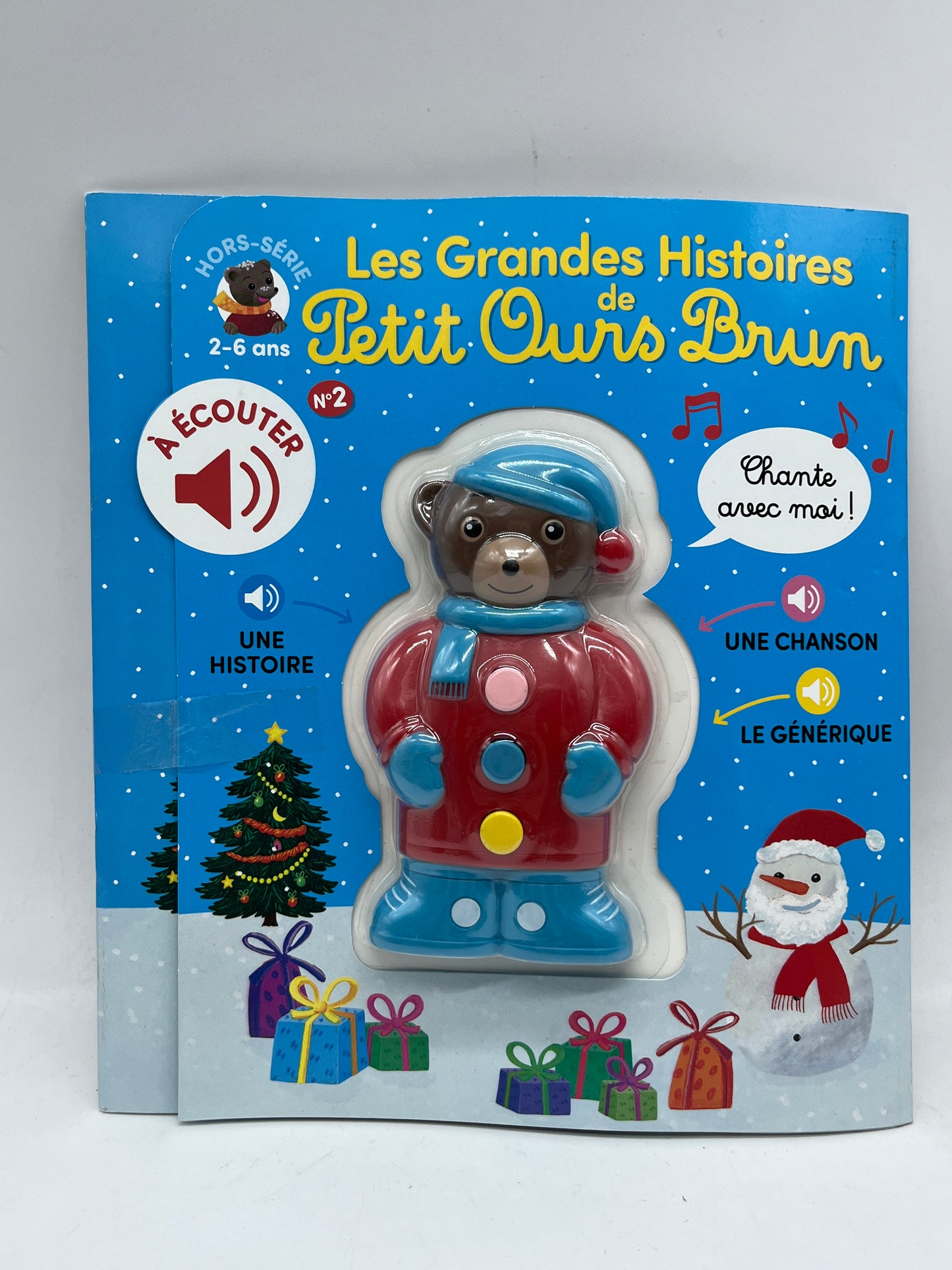 Livre d’activité magazine Les grandes histoires  de Petit Ours Brun  special Noël avec sa figurine Haut-parleur Neuf !