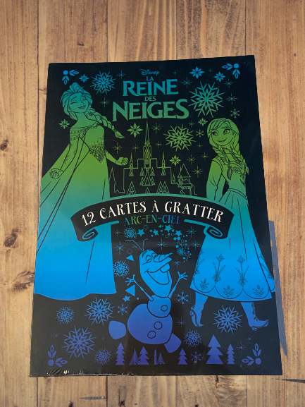 Pack  de 12 cartes à gratter  ARC EN CIEL Disney la reine des neiges 2 Neuf