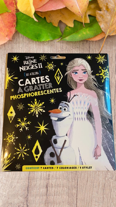 Pack de cartes à gratter Phosphorences Disney la Reines des neiges 2 Disney Neuf