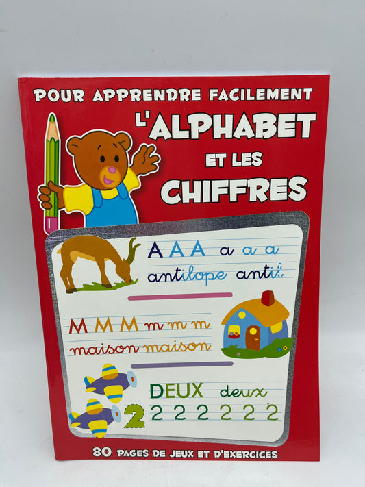 livre d’activité exercice Pour apprendre Facilement l’alphabet et les chiffres  80 pages Neuf