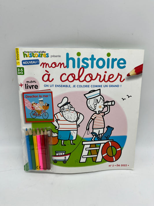 Livre d’activité Magazine Mon histoire à colorier  avec ses crayons de couleurs Neuf