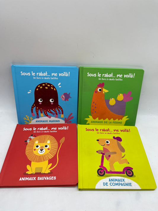 Lot de 4 Livres Sous le Rabat me revoilà ! Thème animaux Neuf