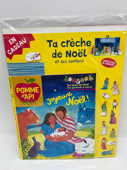 Livre d’activité Magazine Pomme d’api Soleil avec sa creche et ses santons neuf !