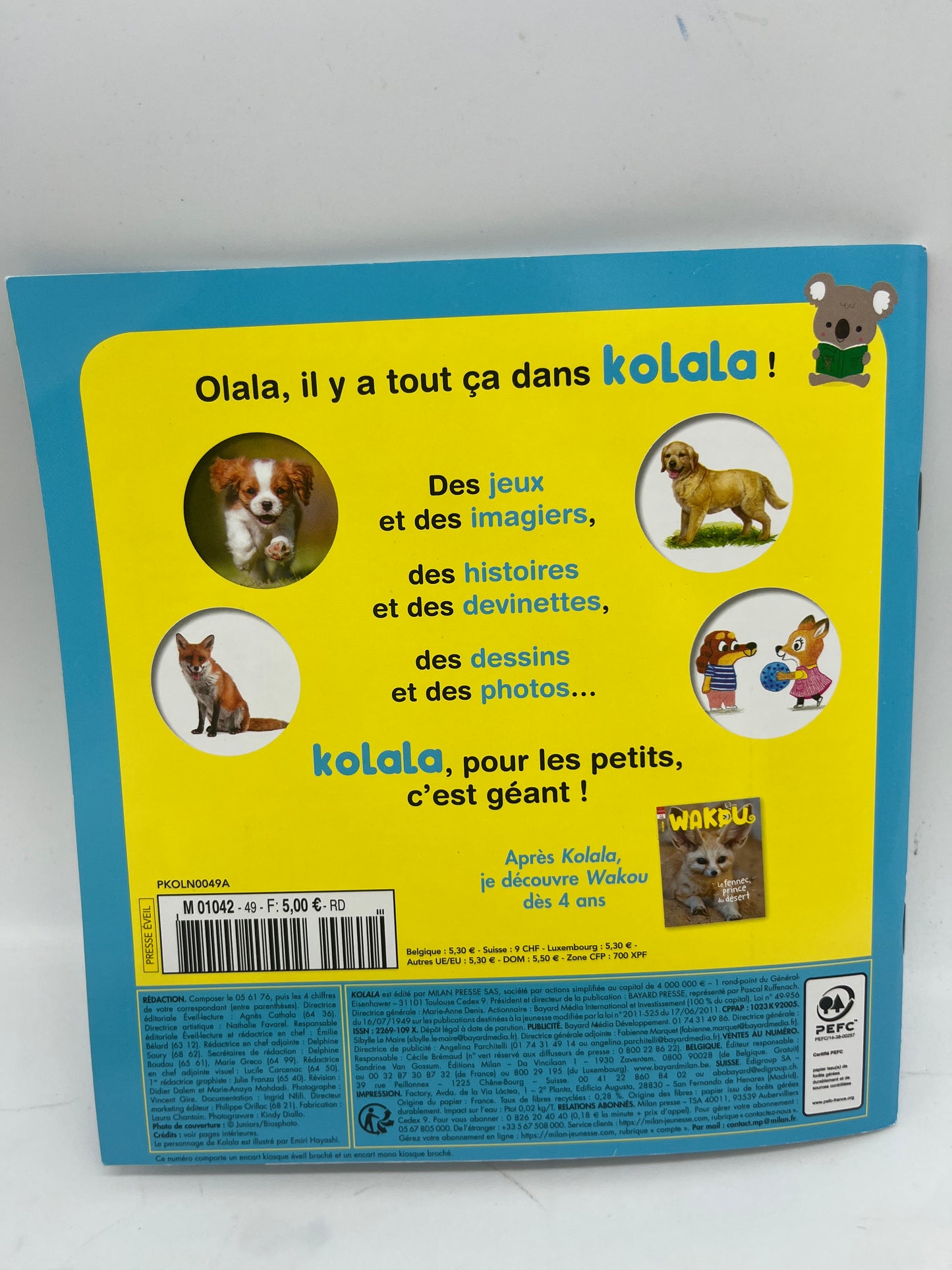 Livre d’activité Magazine KOLALA Spécial animaux Septembre 2022  neuf