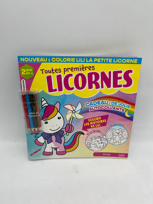 livre d’activité Magazine Mes toutes premières licornes  dès 2 ans avec ses crayons de couleurs Neuf !