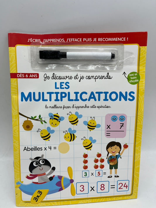 livre d’activité exercice Les multiplications avec son marqueur Neuf Methode Boscher Neuf