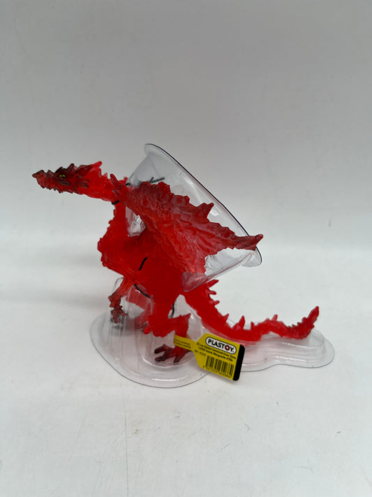 Figurine Plastoy Dragon rouge transparent Neuf avec étiquette