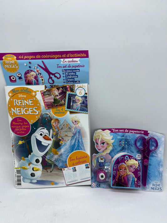 Livre d’activité Magazines Disney princesse Reine des neiges avec son set papeterie  Neuf