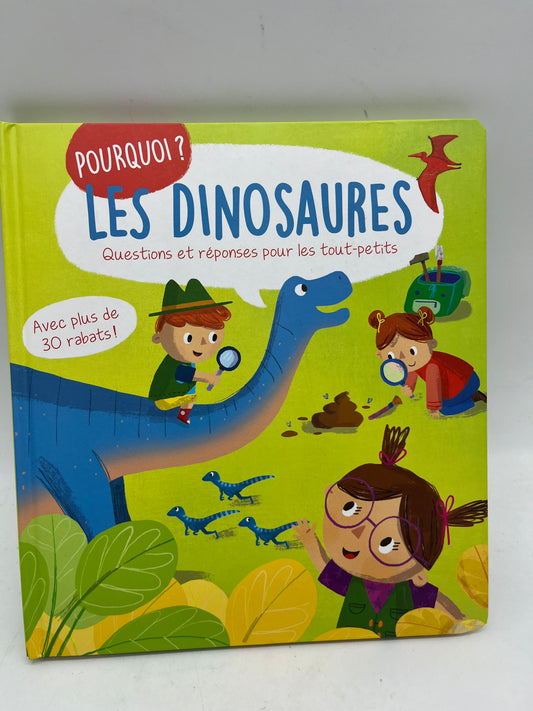 Livre Pourquoi ? Thème les dinosaures   livre question réponses avec plus de 30 rabats Neuf