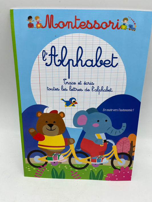 livre d’activité exercice Montessori thème l’alphabet Neuf