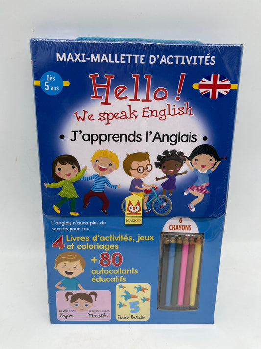 Maxi Mallette d’activités Hello I speak English thème Anglais  Neuf sous blister