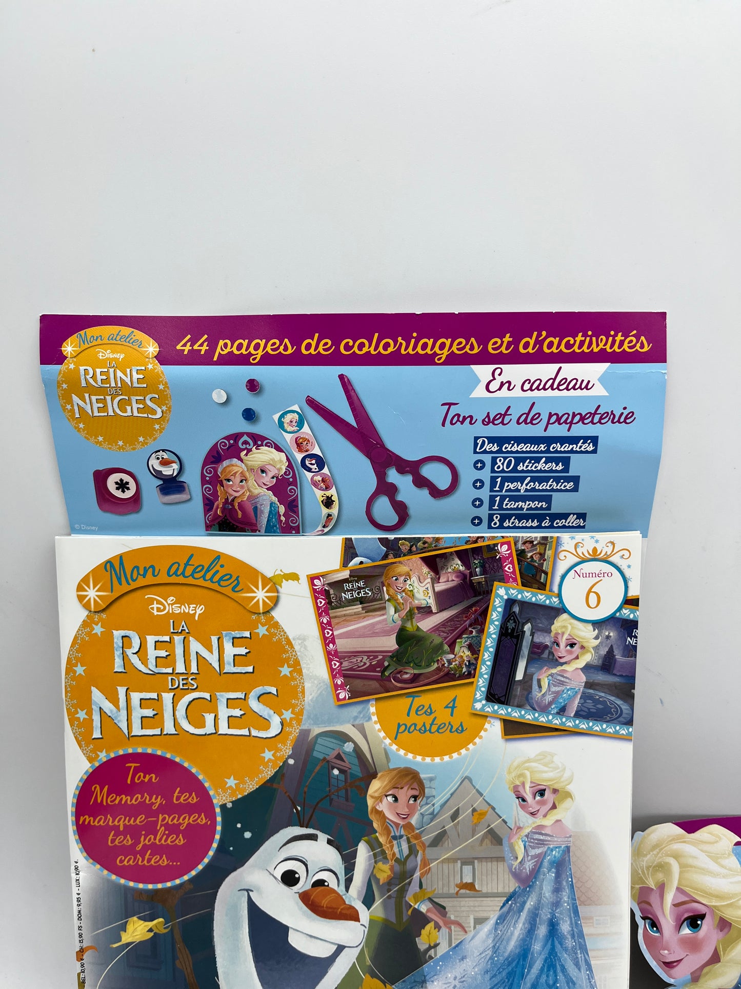 Livre d’activité Magazines Disney princesse Reine des neiges avec son set papeterie  Neuf