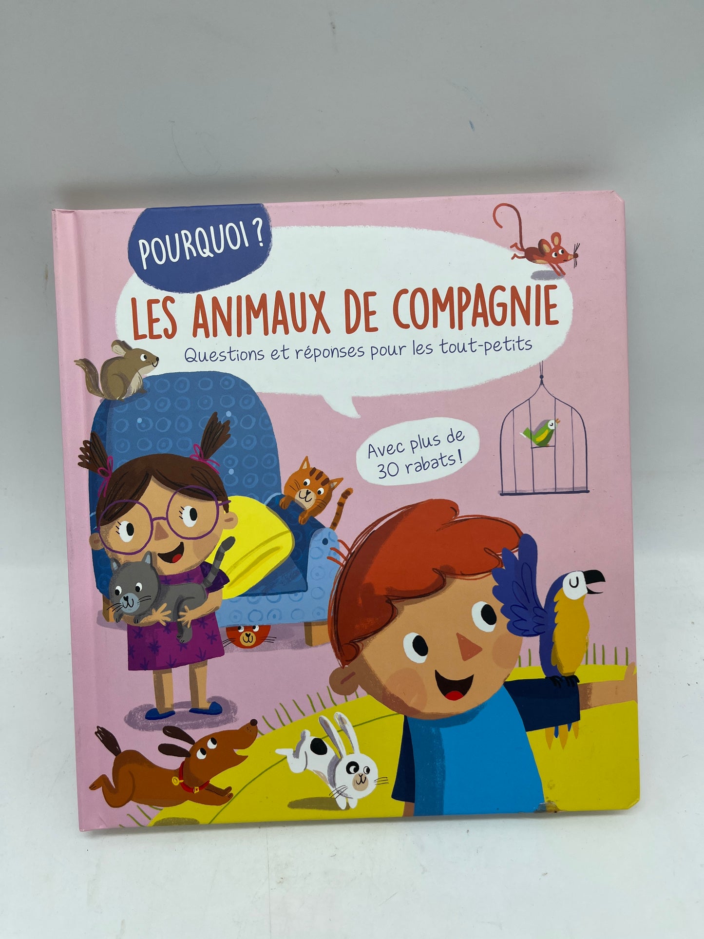 Livre Pourquoi ? Thème les animaux de compagnie livre question réponses avec plus de 30 rabats Neuf