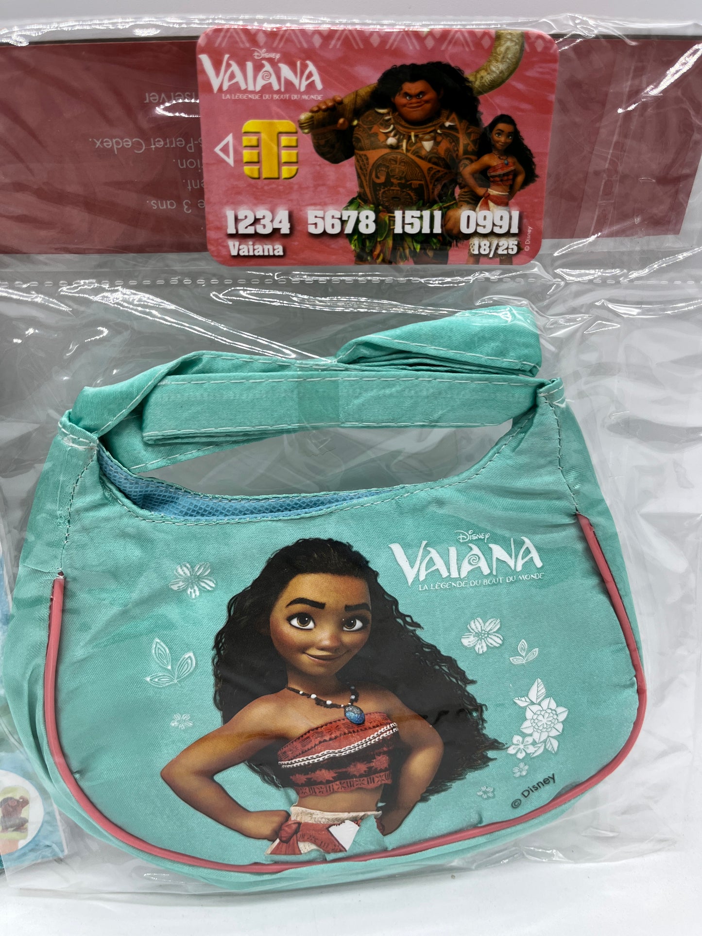 Livre d’activité Magazines Disney princesse Vaiana avec son petit sac à main et sa carte de crédit Neuf