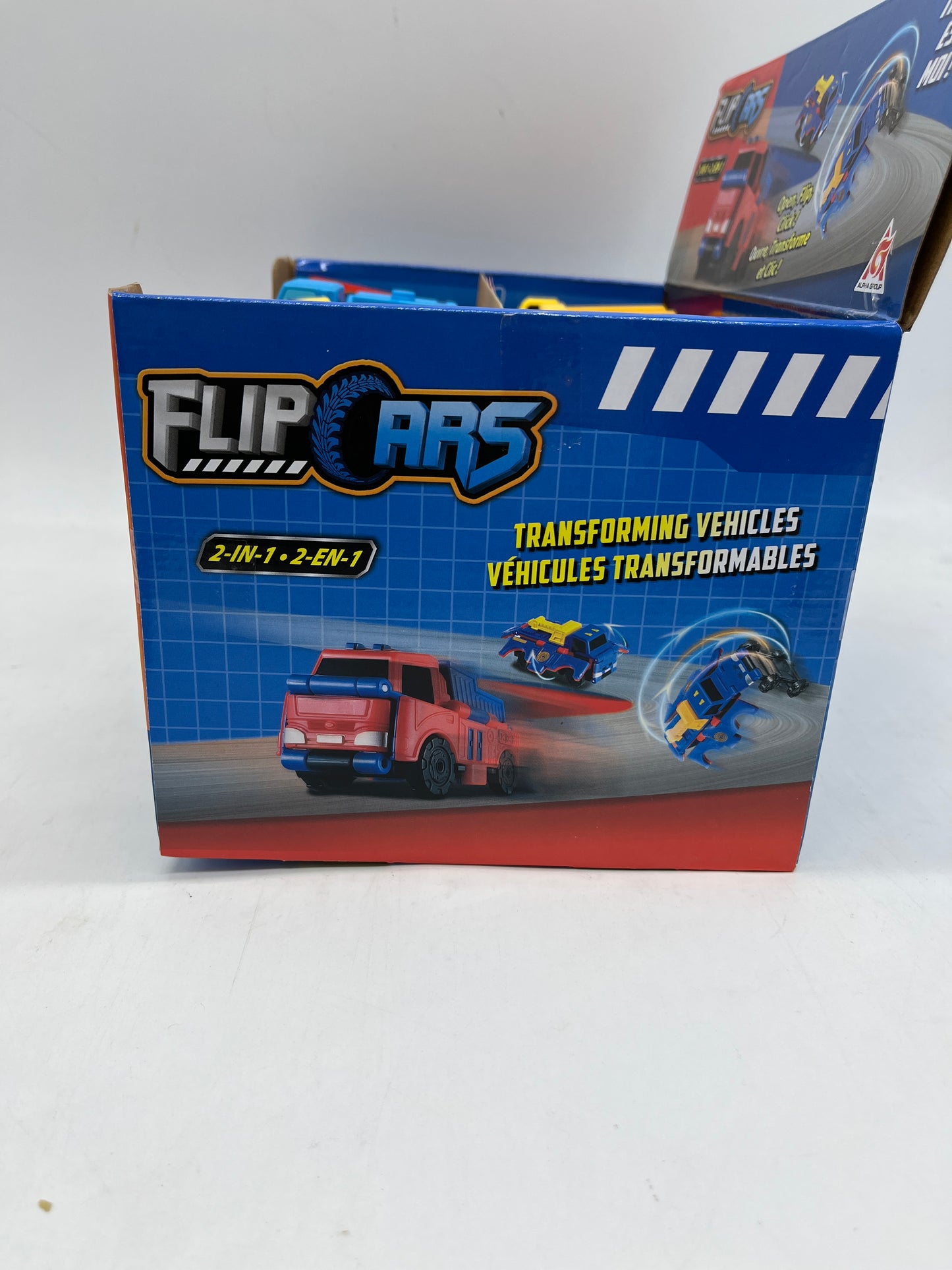 Lot de 2 voitures transformable Flips Cars 2 en 1 Neuf Pack blanc bleu