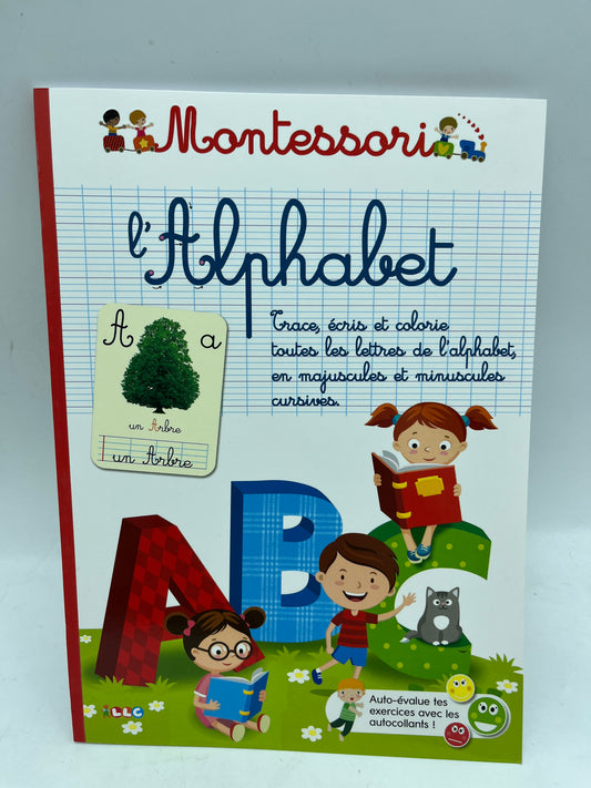 livre d’activité exercice Montessori thème l’alphabet Neuf